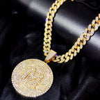 Initial Letter Pendant Necklace — Miami Cuban Chain