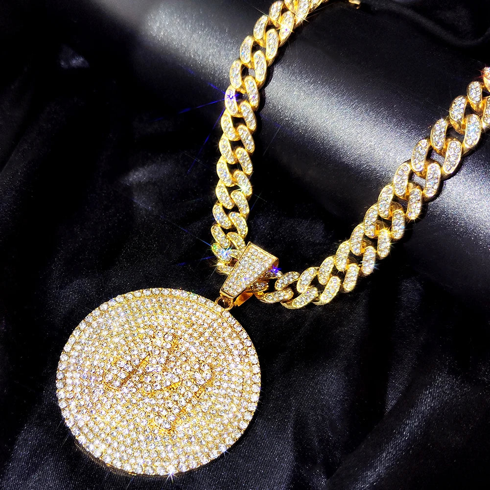 Initial Letter Pendant Necklace — Miami Cuban Chain
