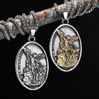 Archangel Pendant 316L Stainless Steel St.Michael Necklaces Men Amulet Chain Punk Retro Jewelry Accessories Best Gift Wholesale