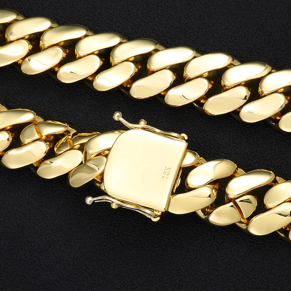 Miami Cuban Link Bracelet for Men Double Safety Clasp Thick Chunky Curb Chain Hip Hop Jewelry Gift