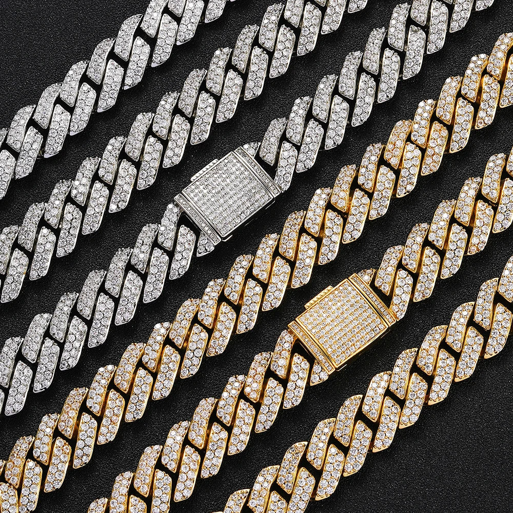 Iced Out Cuban Link Chain Necklace — Copper Alloy 15mm