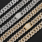 Iced Out Cuban Link Chain Necklace — Copper Alloy 15mm