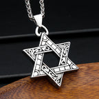 Star Steel Pendant Vintage David Punk Hexagonal