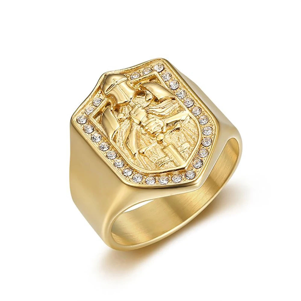 Vintage Templar Stainless Steel Ring