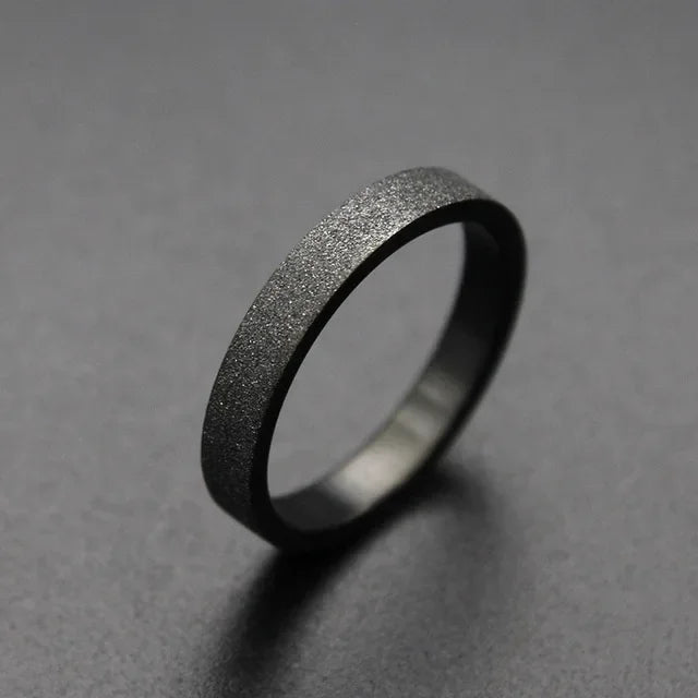 3mm 5mm Woman Men's Couple Black Titanium Ring Matte Finished Finger Ring Jewelry for Male Wedding Bands Gift