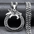 Dragon Viking Steel Pendant Nordic Rune Ouroboros