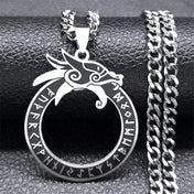 Dragon Viking Steel Pendant Nordic Rune Ouroboros