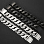 Black 31MM Chunky Cuban Link Chain Bracelet for Men Heavy Stainless Steel Men's Bracelets Birthday Gifts for Dad