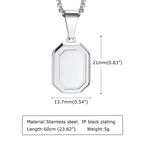 Men's Silver Color Geometric Pendant Necklace, Non Fading Stainless Steel Compass Necklace with Chain, Stylish Jewelry Gifts