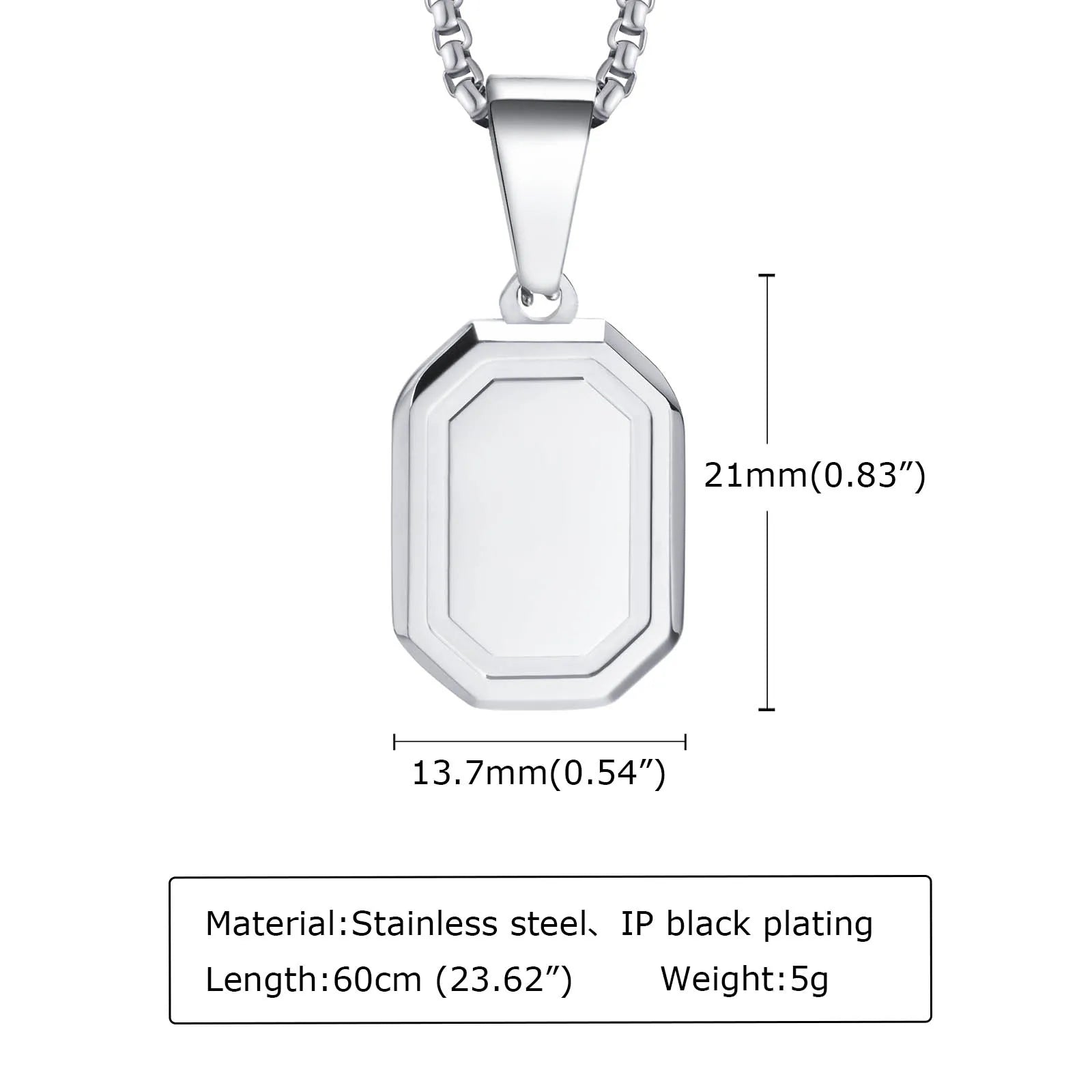 Men's Silver Color Geometric Pendant Necklace, Non Fading Stainless Steel Compass Necklace with Chain, Stylish Jewelry Gifts