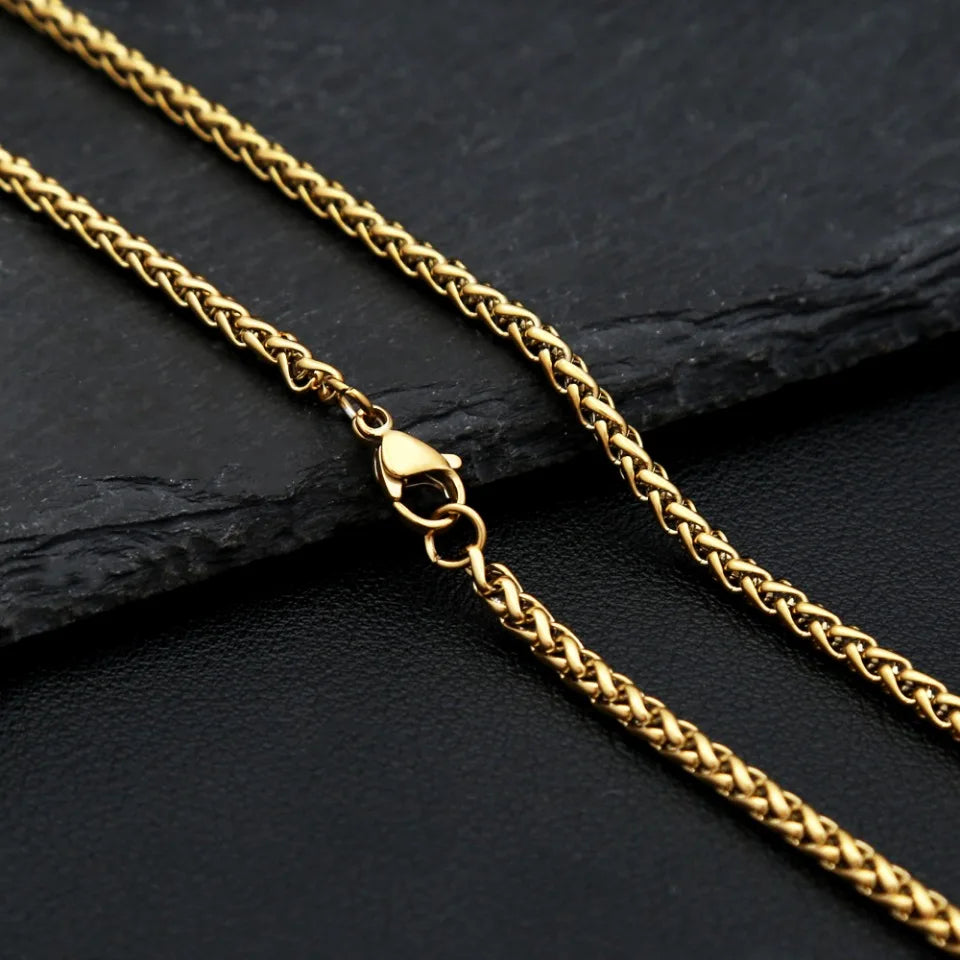 Gold Rope Chain Necklace — Stainless Steel 60cm