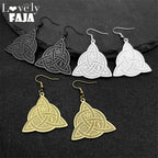 Odin Steel Earrings Viking Witch Celtic Knot Hoop