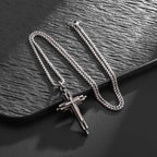 Vintage Catholic Cross Pendant Necklace — Amulet