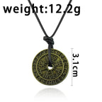 Vintage Viking Rune Compass Pendant Necklace High Quality Metal Pagan Amulet for Men Accessories Necklace