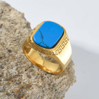 R3509 Men's High Quality 316LStainless Steel Onyx Gild Rings Classic Fashion Trend Jewelry Product