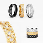 Gemstone Statement Ring — Stainless Steel