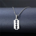 Creative Blade Pendant Necklace Punk Clavicle Chain for Women Men Fashion Metal Sweater Chain Jewelry Accessories Gift