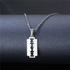 Creative Blade Pendant Necklace Punk Clavicle Chain for Women Men Fashion Metal Sweater Chain Jewelry Accessories Gift