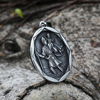 Dropshipping Man Mythological style Archangel St.Michael Protect Saint Shield Pendant Religious Amulet Jewelry Boyfriend Gift