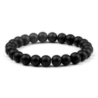 Natural Stone Bracelet Men 6/8/10mm White Black Dull Polish Matte Onyx Agates Shiny Round Beads Yoga Jewelry Bracelets