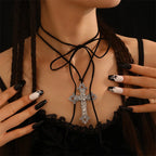 Jesus Cross Black Pendant Necklace