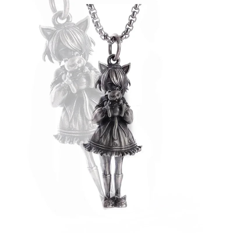 Fashion Anime Sexy Double Ponytail Lolita Pendant Goddess Necklace Men and Women Charm Temptation Cool Jewelry