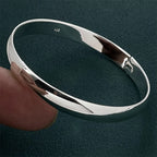 Fashion 925 Sterling Silver Woman Cuff Bracelet Open Leaf Shaped Adjustable Charm Bangle Girls Party Jewelry Christmas Gifts