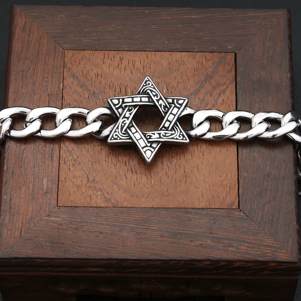 Star of David Chain Bracelet — Stainless