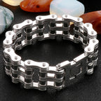 Stainless Steel Rock And Roll Rap Jewelry 24MM Width Motorcycle Chain Man Bracelet Hand Chain Accessories Wristband