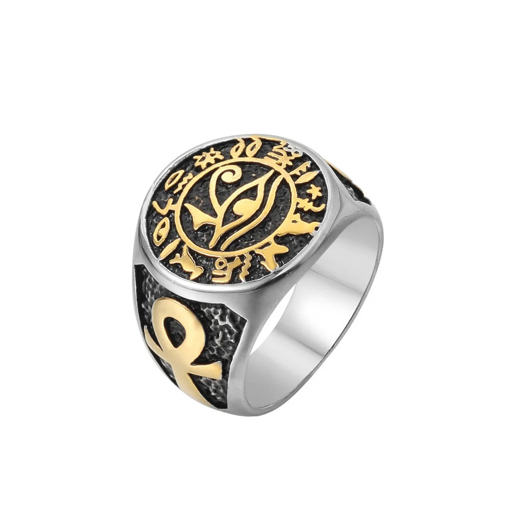 Egyptian Eye of Horus Ring — Stainless