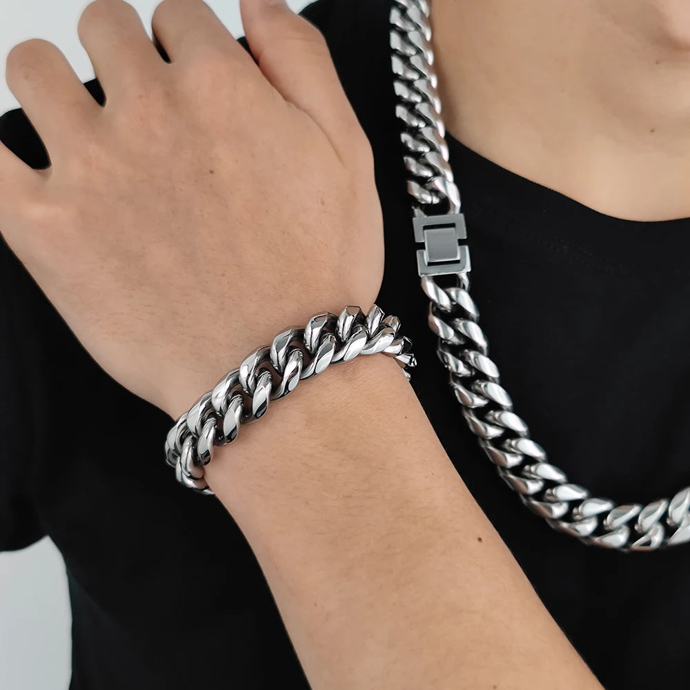Stainless Steel Cuban Bracelet Miami Heavy