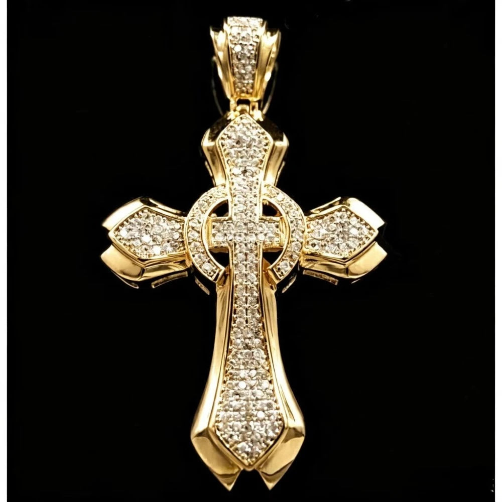 Iced Out Fully Set Pendant — Silver-Tone or Gold-Tone