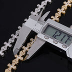 Iced Out Cross Bracelet Stainless Steel 12MM