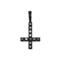 JINAO New Upside Down CROSS Pendant PINK Black Iced Out Cubic Zirconia Men's Necklace Hip Hop Fashion Jewelry For Gift