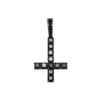 JINAO New Upside Down CROSS Pendant PINK Black Iced Out Cubic Zirconia Men's Necklace Hip Hop Fashion Jewelry For Gift