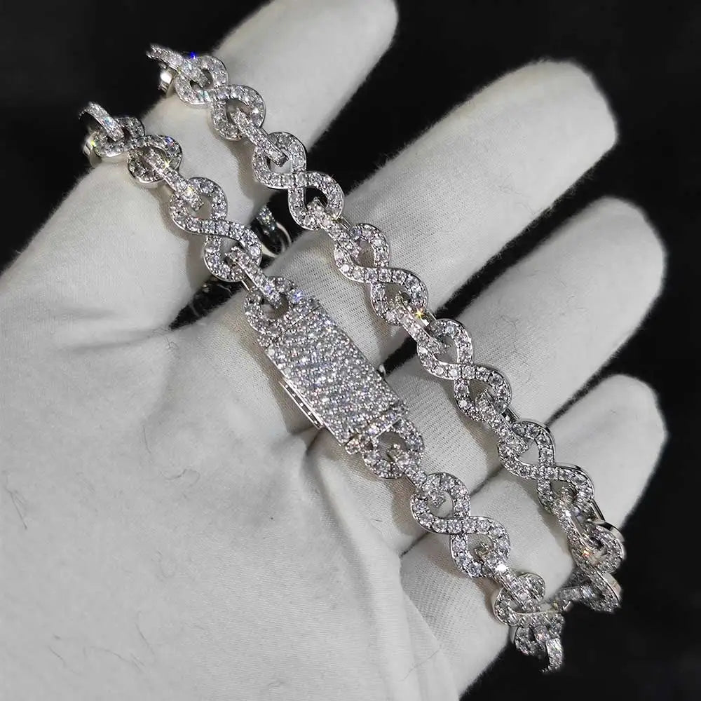 Iced Out Cuban Chain Necklace Stainless Steel 6MM