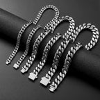 316 Stainless Steel Plated 18k Gold Fashion 8.10.12mm Encrypted Cuban Chain Miami Rap Hip Hop Men's Bracelet Accessory