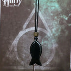 Vintage Natural Black Obsidian Fish‑Shaped Pendant Necklace for Men, Ideal for Fishing Enthusiasts, Valentine’s Day Gift