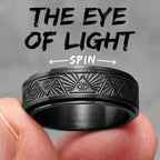 Illuminati Eye Spinner Ring — Stainless Steel