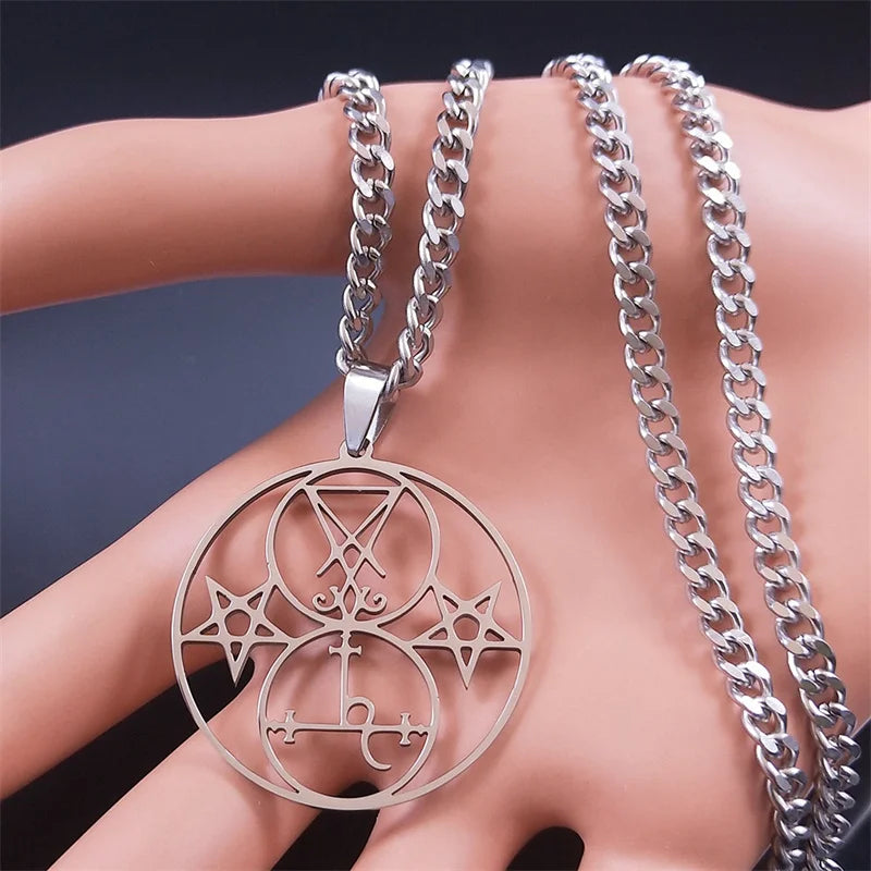 Sigil of Lucifer Pentagram Necklace — SS
