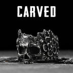 Flower Skull Ring Black — Stainless Steel