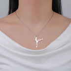 Ice Skater Charm Necklace — Stainless Steel