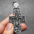 Retro Jesus Cross Pendant — Stainless Steel