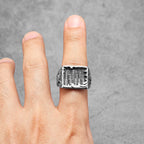 City Carving Ring Stainless Steel Minimal