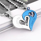 Iced Out Heart Pendant Necklace Stainless Steel