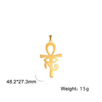 LIKGREAT Egyptian Ankh Cross Egypt Eye Pendant for Necklace Earrings Stainless Steel Eye of Horus Charms for Jewelry
