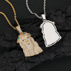 Rose Gold Jesus Head Pendant Iced Out