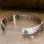Vnox Norse Viking Bracelets for Men Women, Hand Crafted Hammered Stainless Steel Cuff Bangle Bracelet, Rock Punk Gift