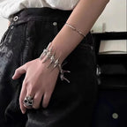 ZHUHE The Thorny Fishbone Necklace In Cyberpunk Style Is A Jewelry Accessory For Men And Women And A Party Gift