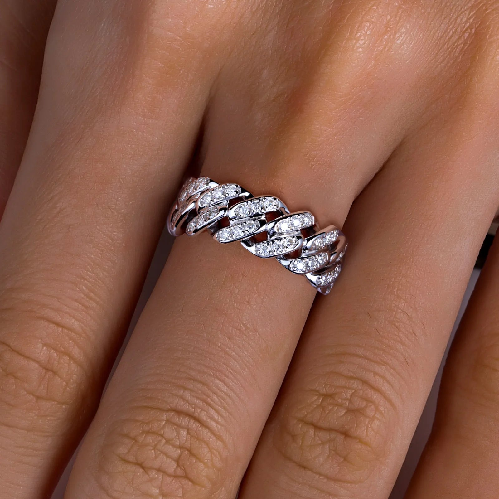 Iced Out Cuban Ring — 925 Silver